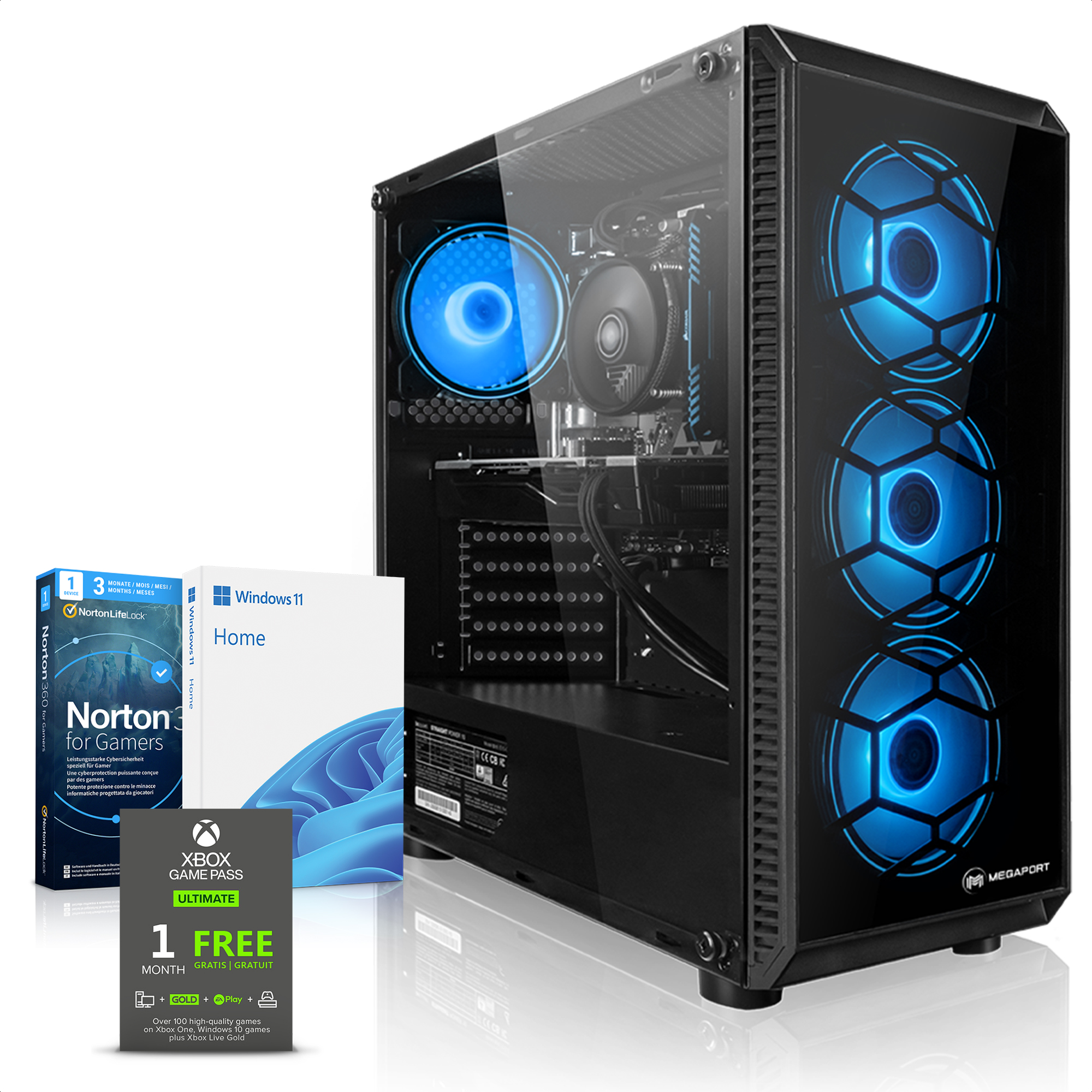 PC Intel 1000 Core™ PC NVIDIA Home Gaming 1650, (64 GeForce® Bit), GB GB i3 4 RAM, MEGAPORT GB i3-13100F, Prozessor, 11 GTX 16 SSD, Core Windows