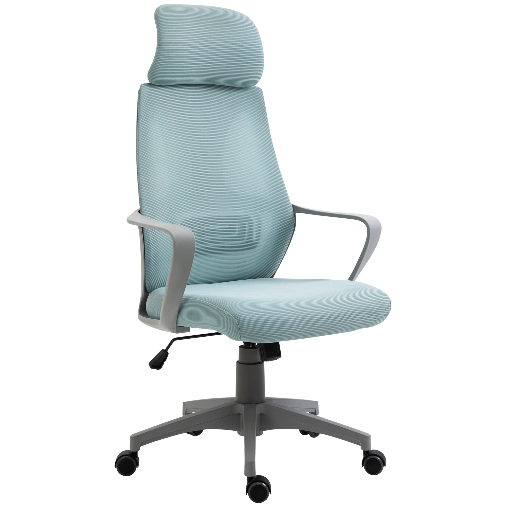 Silla de Ofcina - ergonómica, acolchado, reposacabezas ajustable, elevador de gas VINSETTO, Azul