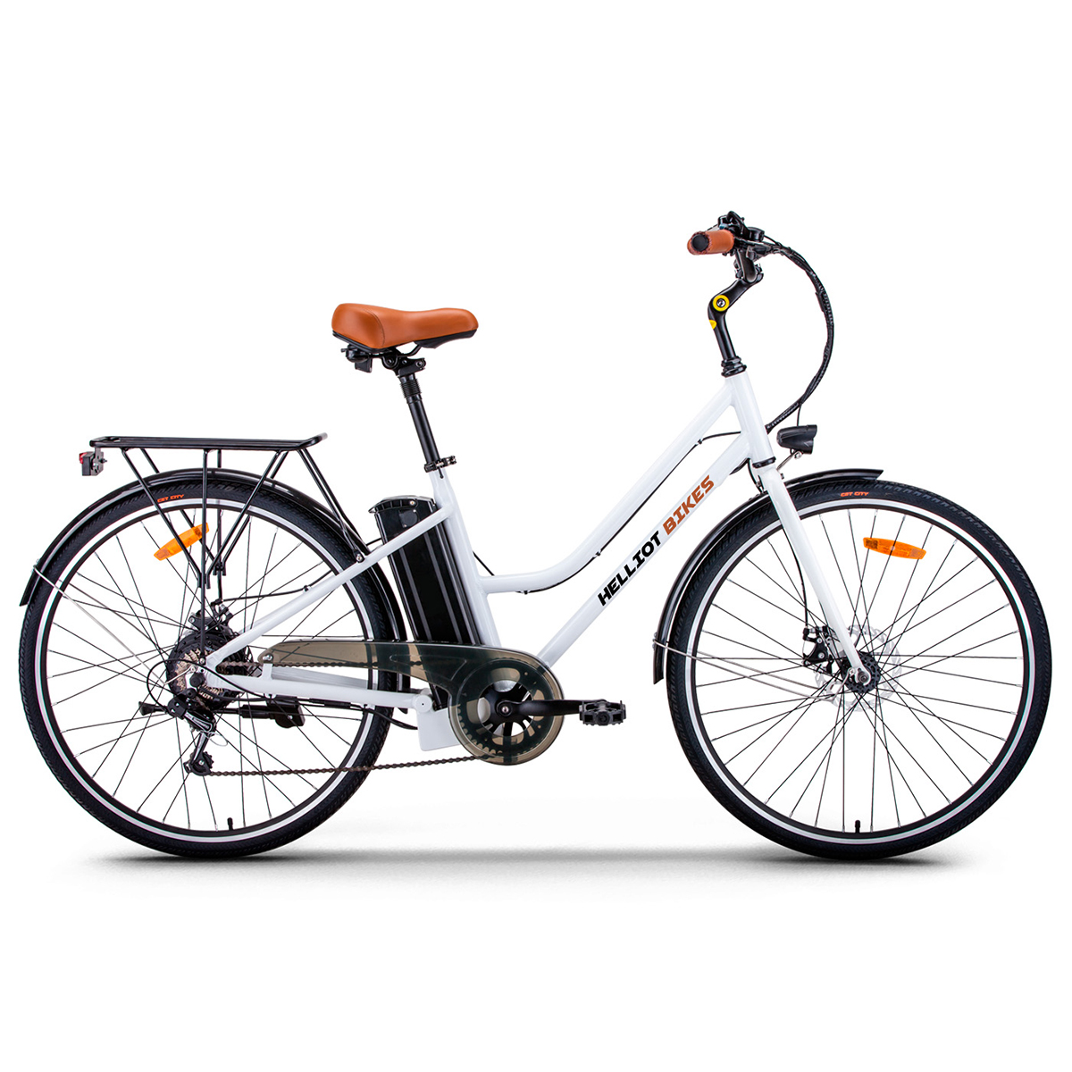 Bicicleta Urbana Helliot mj1 250w 10ah blanca clover fitness