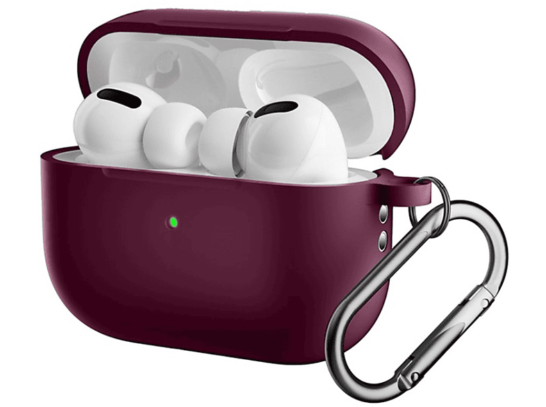 2 Ladecase Airpods x für Silikoncover COVERKINGZ Pro Apple weinrot,
