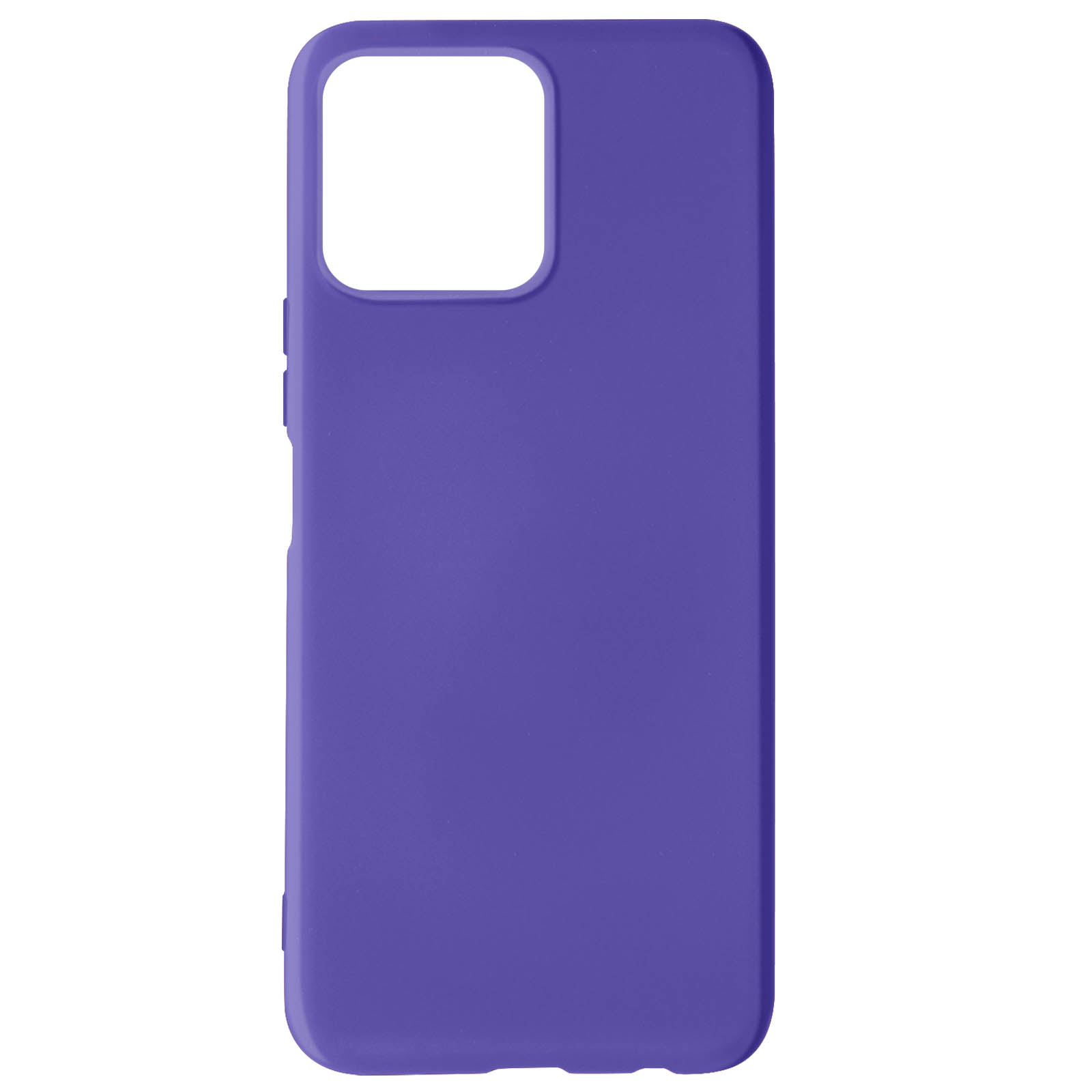 Una custodia per telefono viola. La custodia ha un'apertura per la fotocamera.