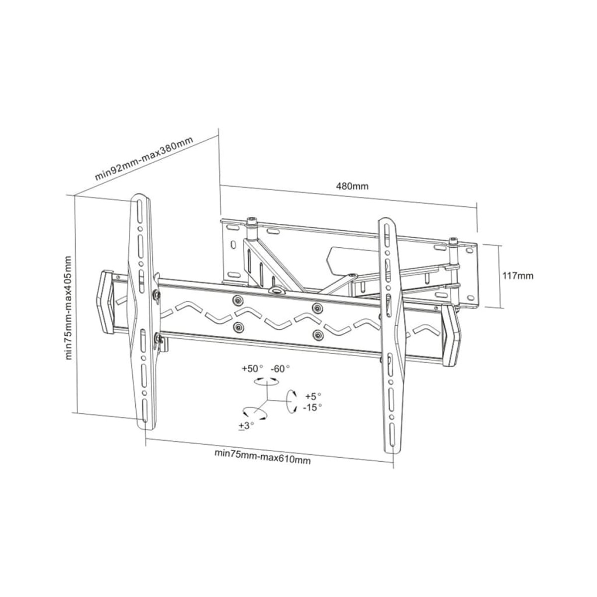 NEWSTAR 406661 TV Deckenhalter, Schwarz