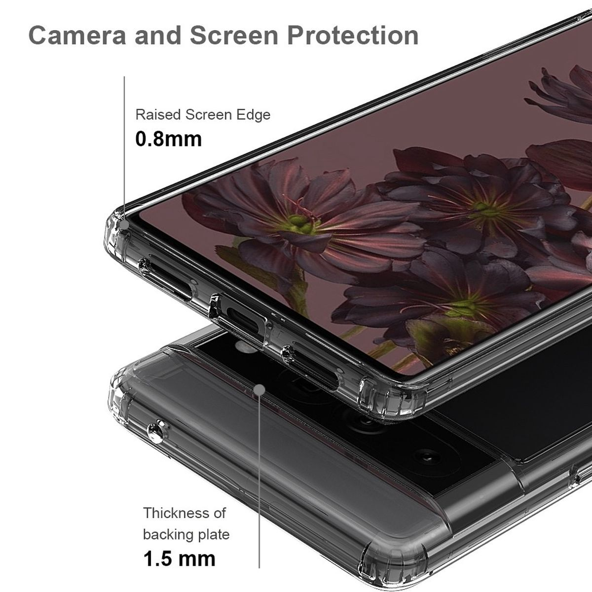 COVERKINGZ Handycase Pixel und 7 Transparent Kameraschutz, mit Pro, Backcover, Display- Google