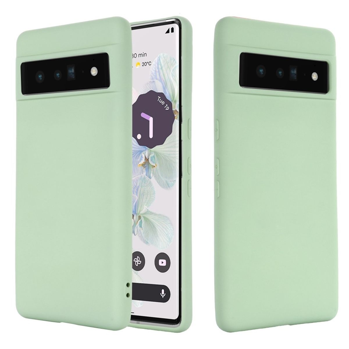Pixel aus Grün Handycase 7 Silikon, Pro, Backcover, COVERKINGZ Google,