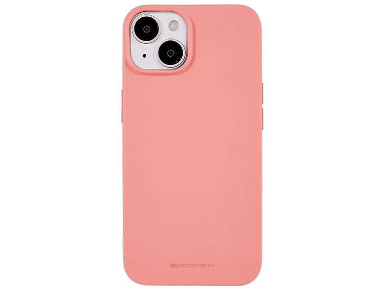 COVERKINGZ Handycase aus Silikon, Backcover, Apple, iPhone 14, Rosa / Lachsfarben