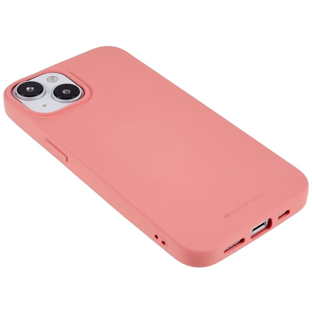 Rosa Backcover, aus COVERKINGZ Handycase 14, Apple, / Lachsfarben iPhone Silikon,