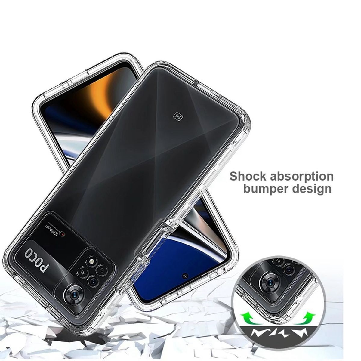 COVERKINGZ Handycase aus Transparent Pro Poco Backcover, X4 5G, Silikon, Xiaomi