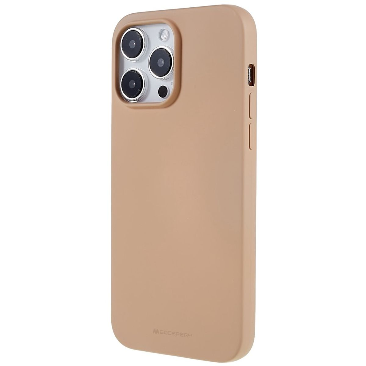 iPhone COVERKINGZ aus Beige Max, 14 Apple, Silikon, Handycase Backcover, Pro