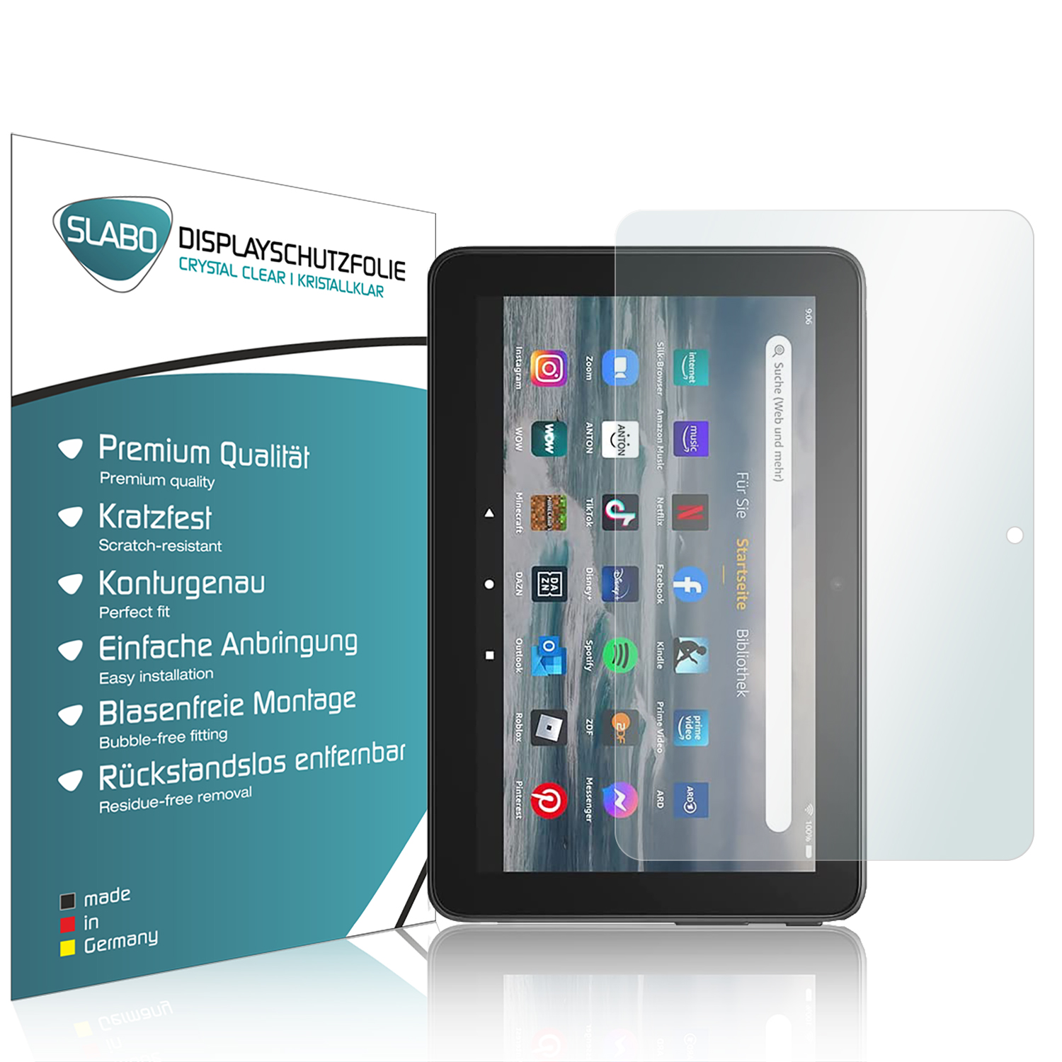 SLABO 2 x Crystal (2022)) 7-Tablet Amazon Clear Fire 12. Displayschutz(für Generation