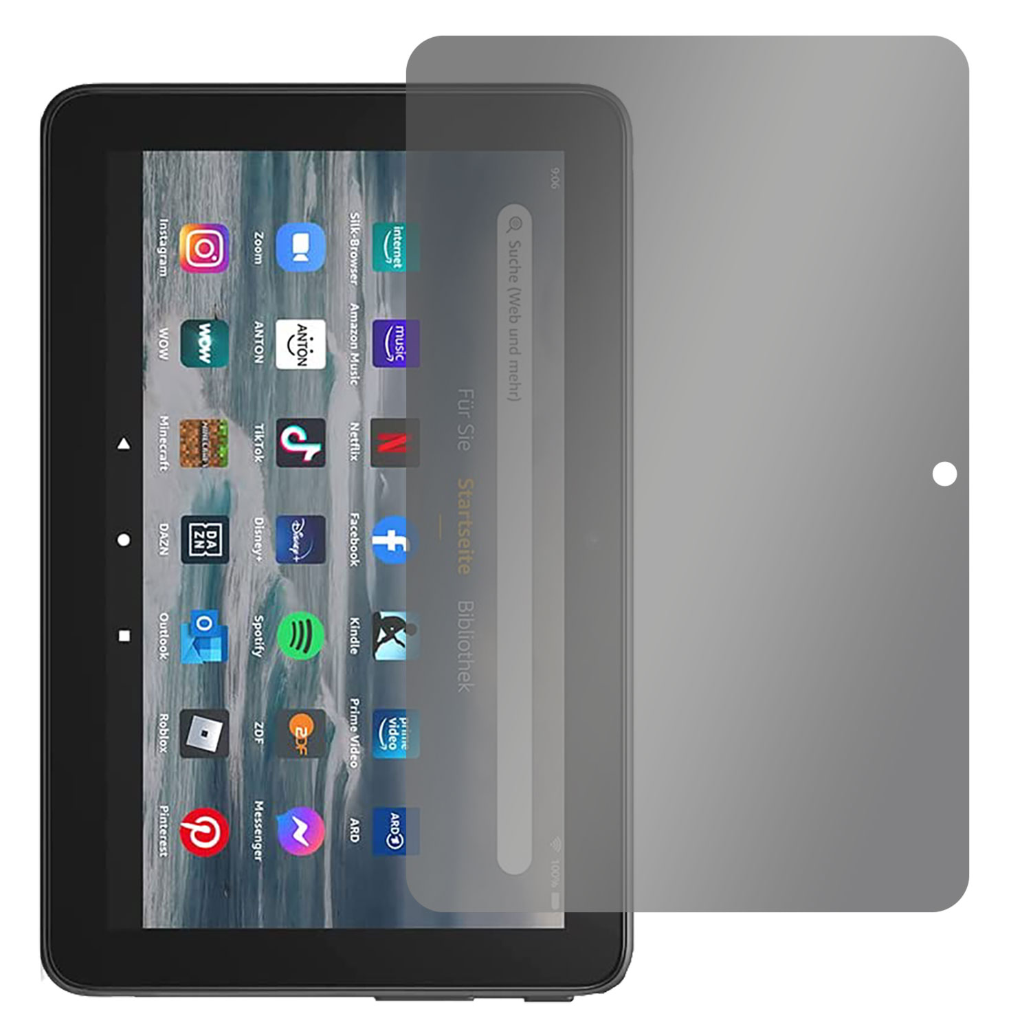 SLABO Blickschutz View Protection Schwarz 12. 7-Tablet (2022)) Amazon Generation 360° Fire Displayschutz(für
