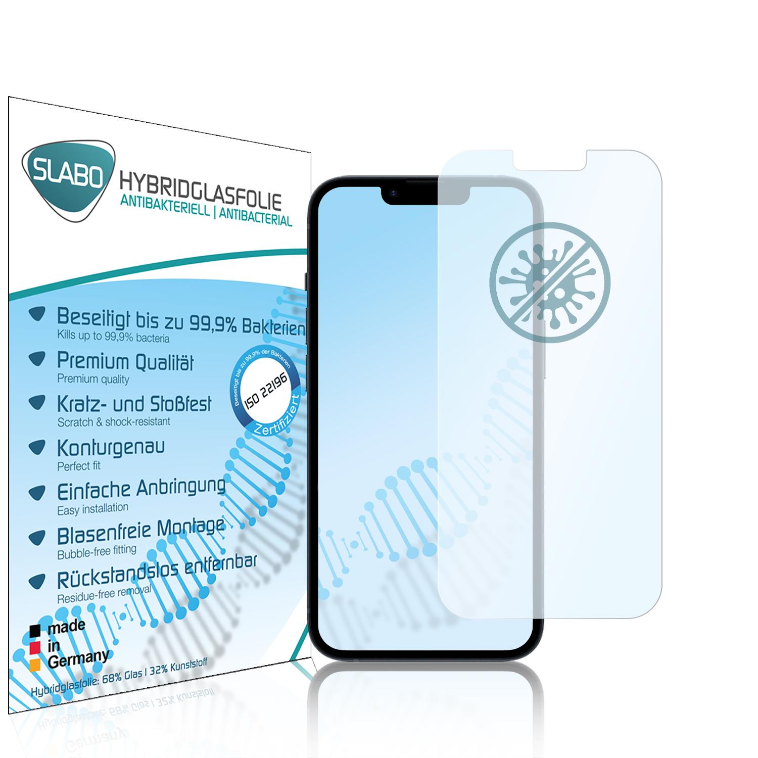 SLABO antibakteriell Displayschutz(für Apple iPhone Hybridglas 14) flexibles
