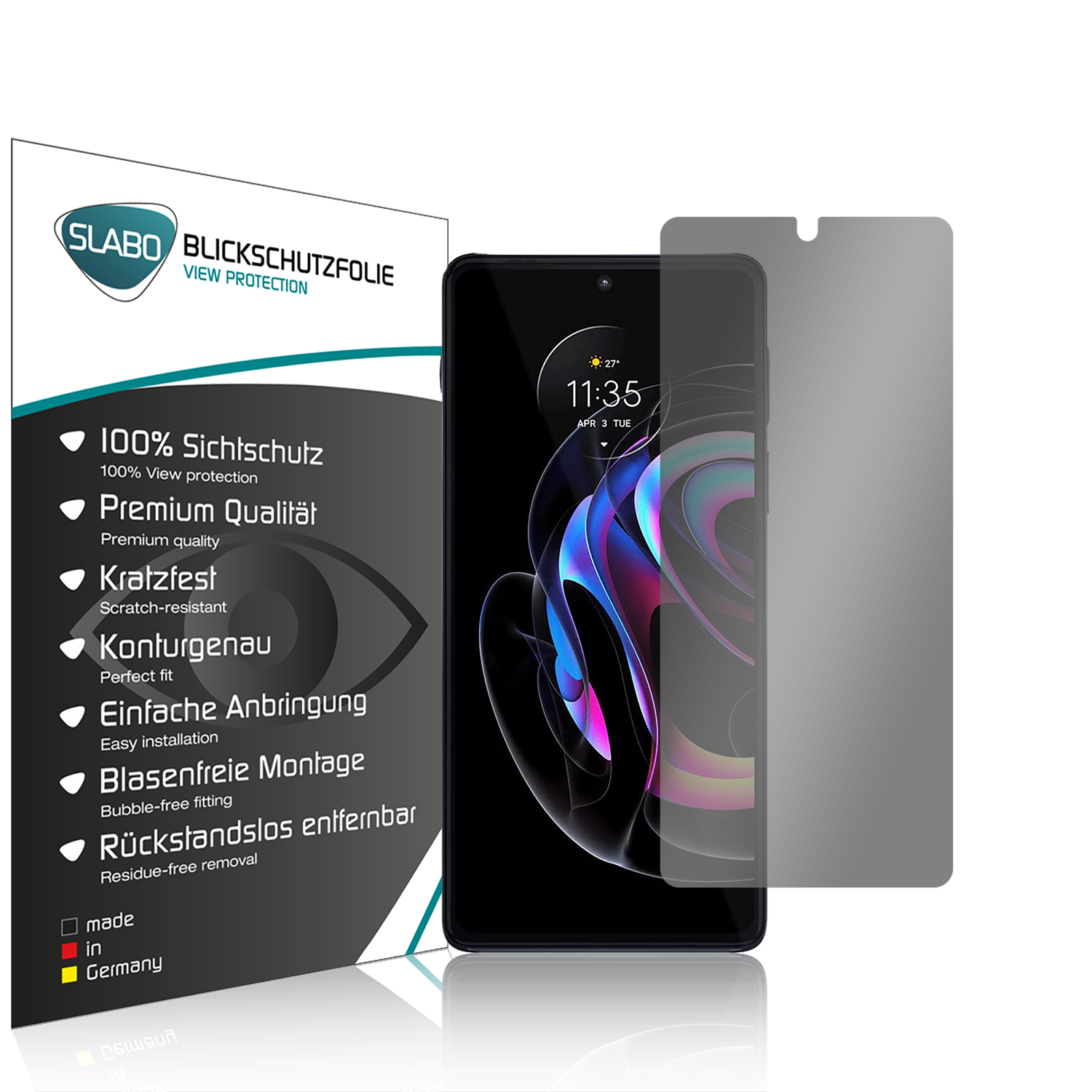 SLABO Blickschutz View Protection edge | PRO) Displayschutz(für 20 Schwarz 360° Motorola edge 20