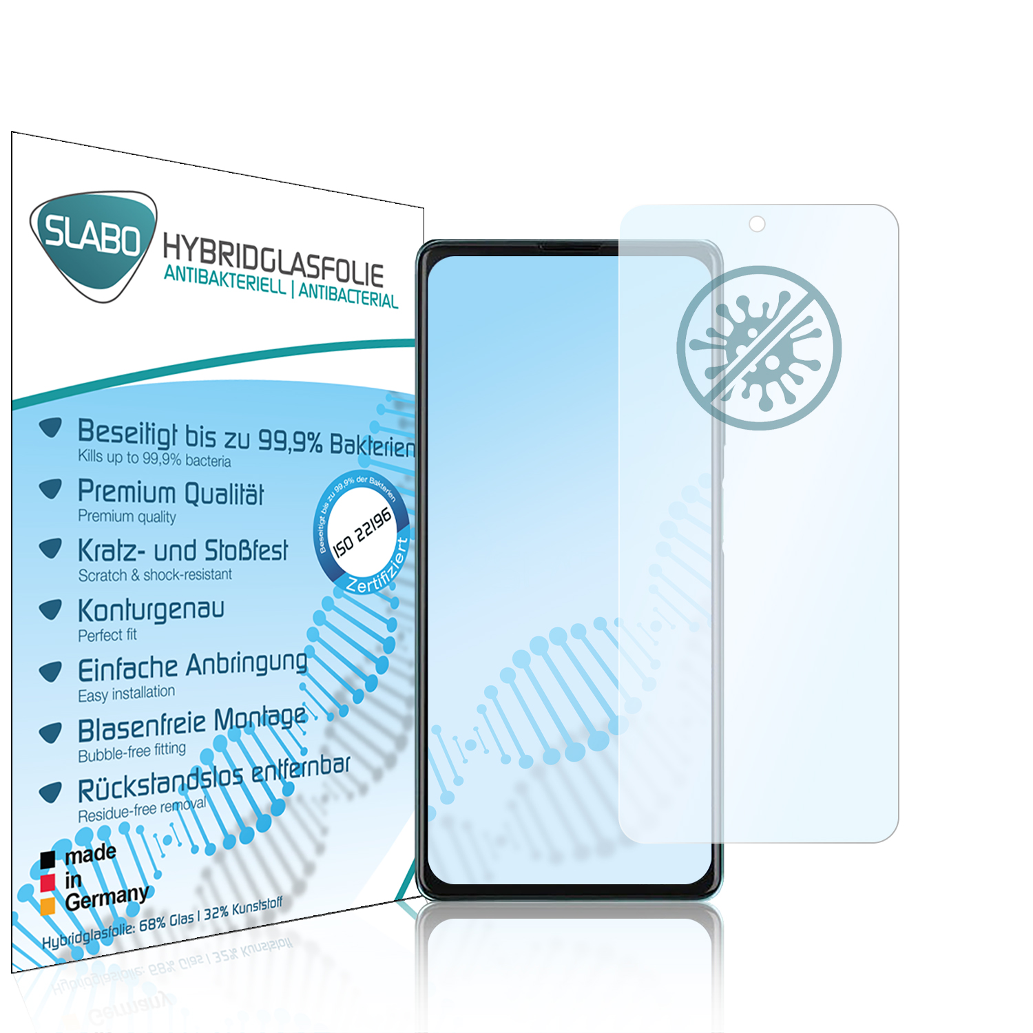 Hybridglas Displayschutz(für flexibles A100) SLABO BlackBerry antibakteriell