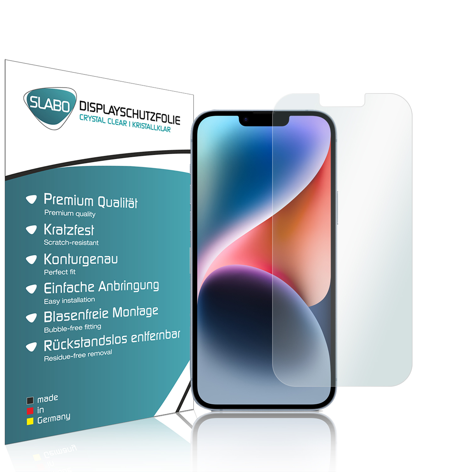 SLABO 4 x Crystal Clear 14 Displayschutz(für Plus) Apple iPhone