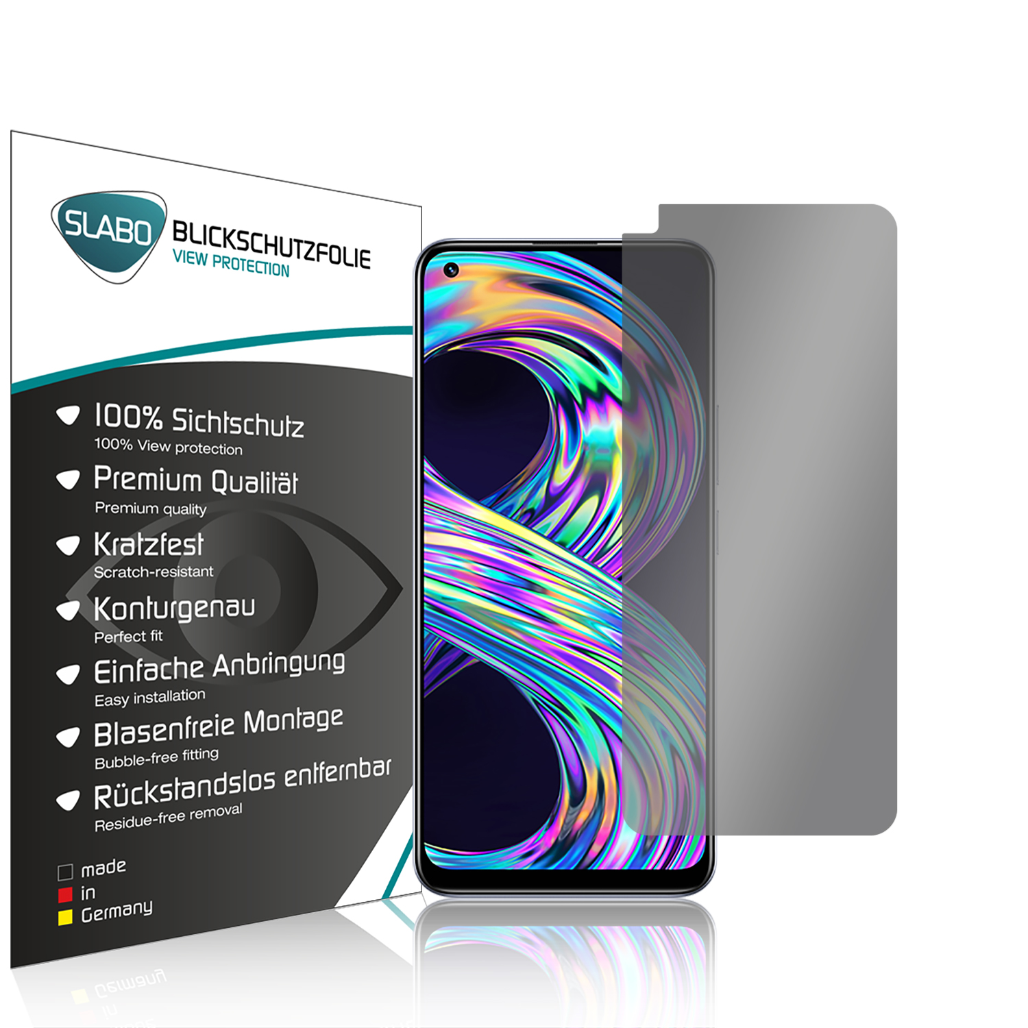 SLABO Displayschutz(für 8 Blickschutz Pro) Schwarz 8 360° Realme | View Protection