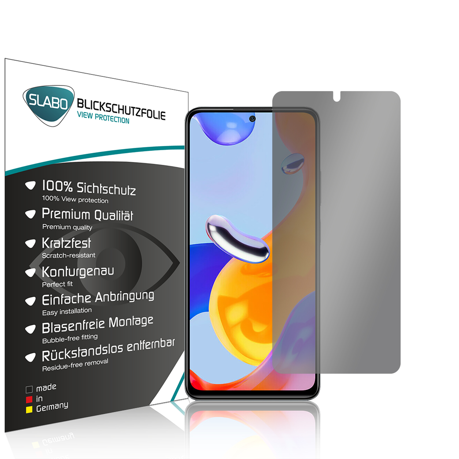 Displayschutz(für Schwarz 11 Blickschutz View Redmi SLABO Note 5G) Protection 360° Pro Xiaomi