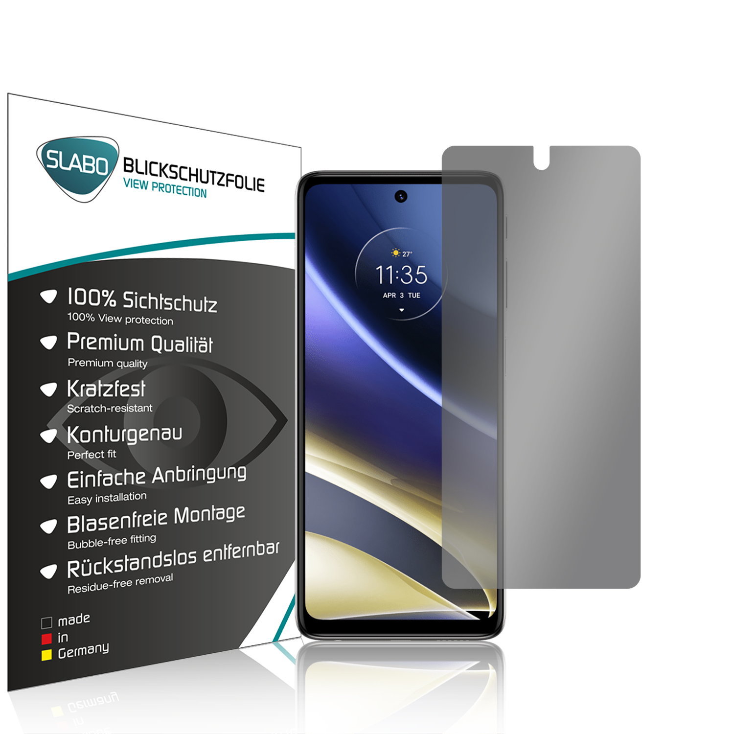 SLABO Blickschutz View Protection Schwarz 360° Displayschutz(für ...