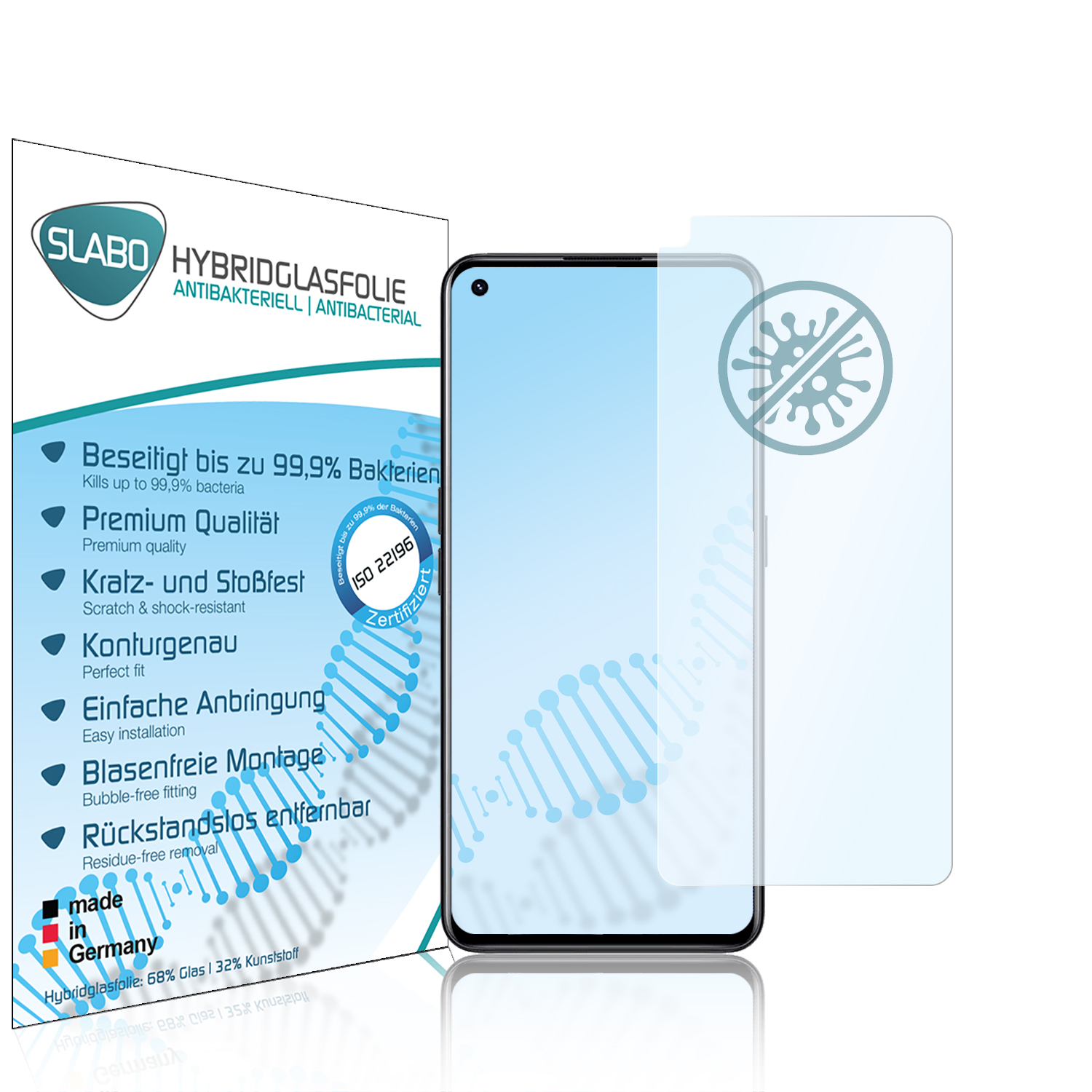 SLABO antibakteriell flexibles Hybridglas Neo 2) Displayschutz(für Realme GT