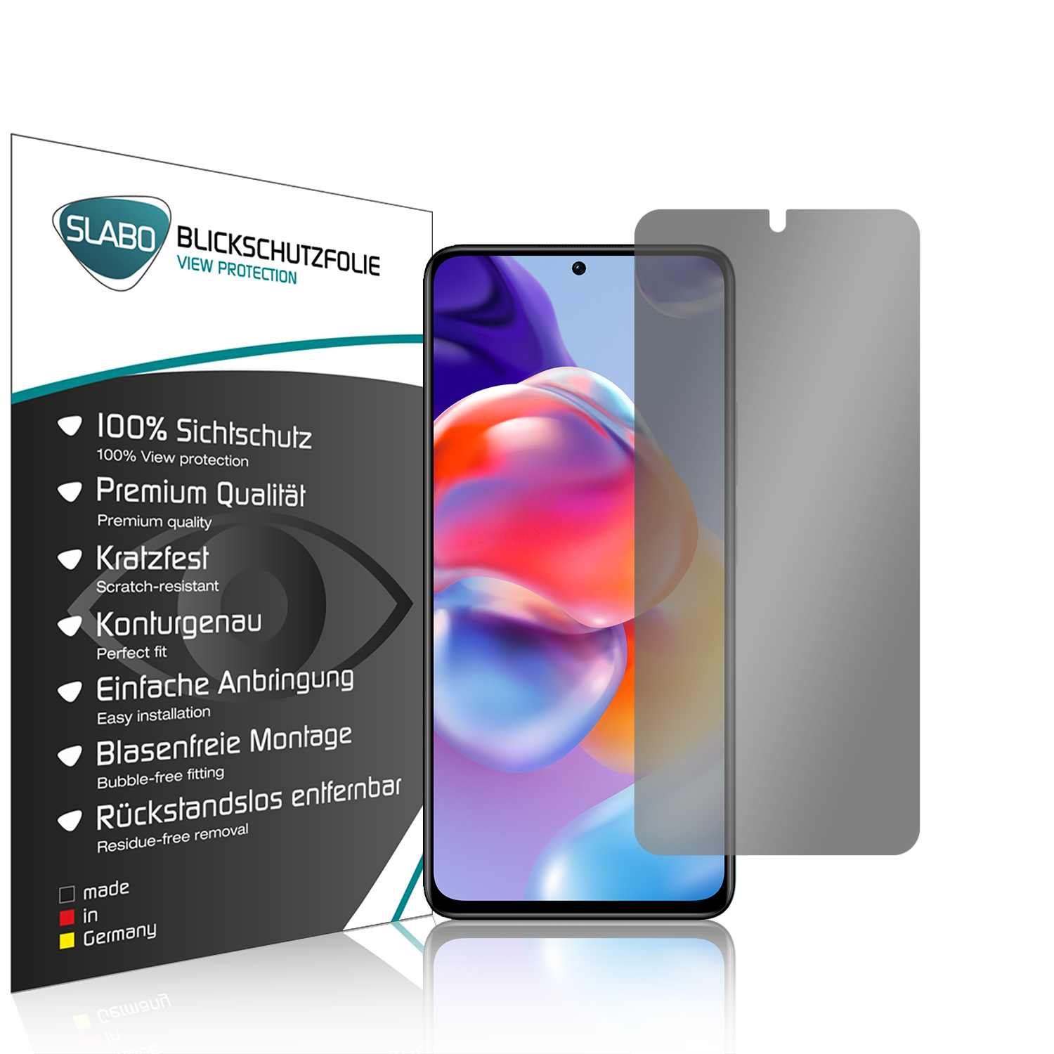 Displayschutz(für Pro+ 5G) 360° Schwarz Redmi Xiaomi Note SLABO 11 Blickschutz View Protection