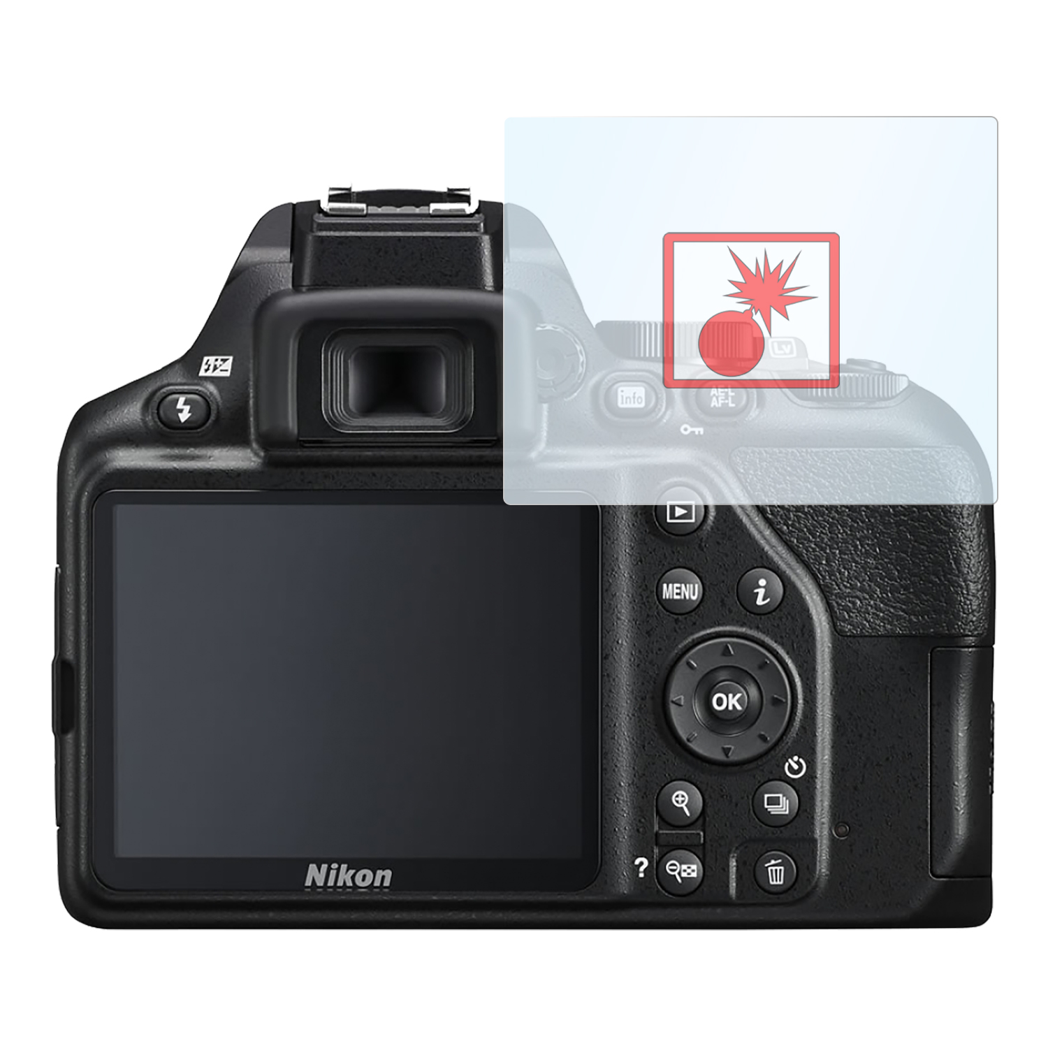 SLABO 2x Panzerschutz Shockproof Nikon D3500) Displayschutz(für