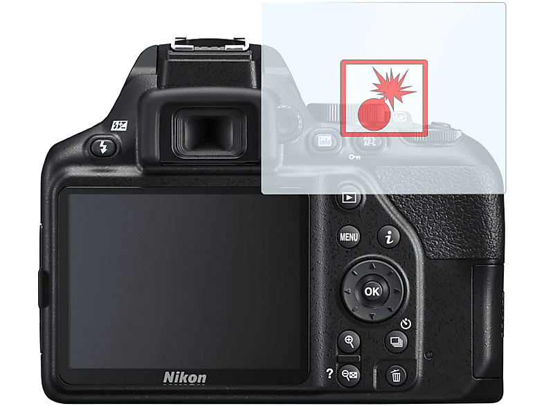 D3500) 2x Shockproof Nikon Displayschutz(für Panzerschutz SLABO