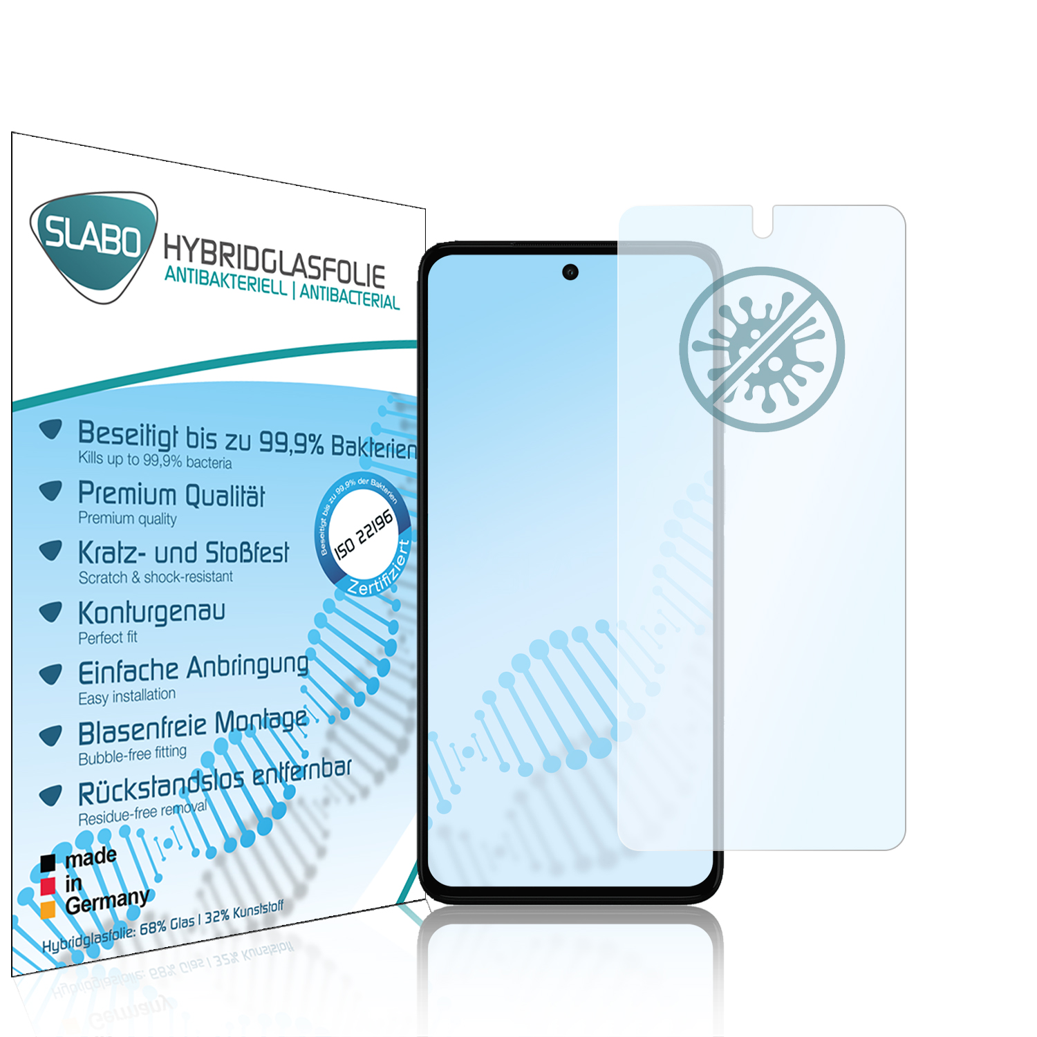 SLABO antibakteriell flexibles Motorola moto g52) Hybridglas Displayschutz(für