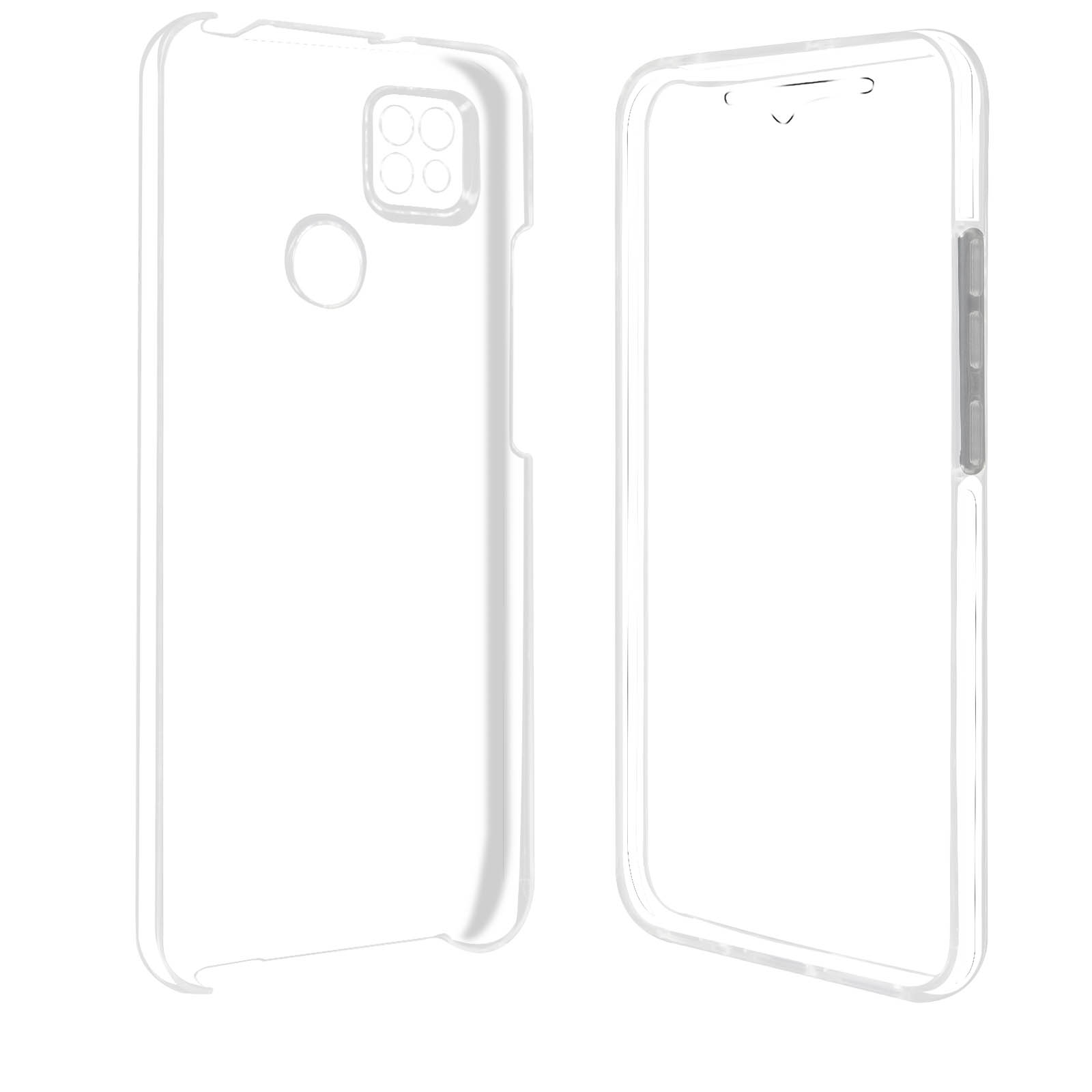 Due custodie trasparenti per telefoni. Una delinea il retro con fotocamera, l'altra il davanti con tacca.