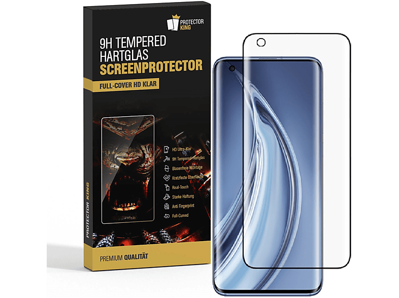 PROTECTORKING 1x FULL CURVED 9H Schutzglas HD KLAR Displayschutzfolie(für Xiaomi Xiaomi Mi 10 Pro)