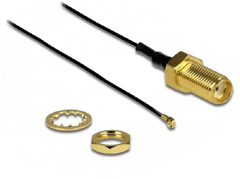 DELOCK Dual Antenna Wi-FI 2 X MHF IV/HSC MXHP32 Connector Compatible 802.11 AC/a/h/b/g/n 5dBi 250mm PCB Internal Mounting Adhesive