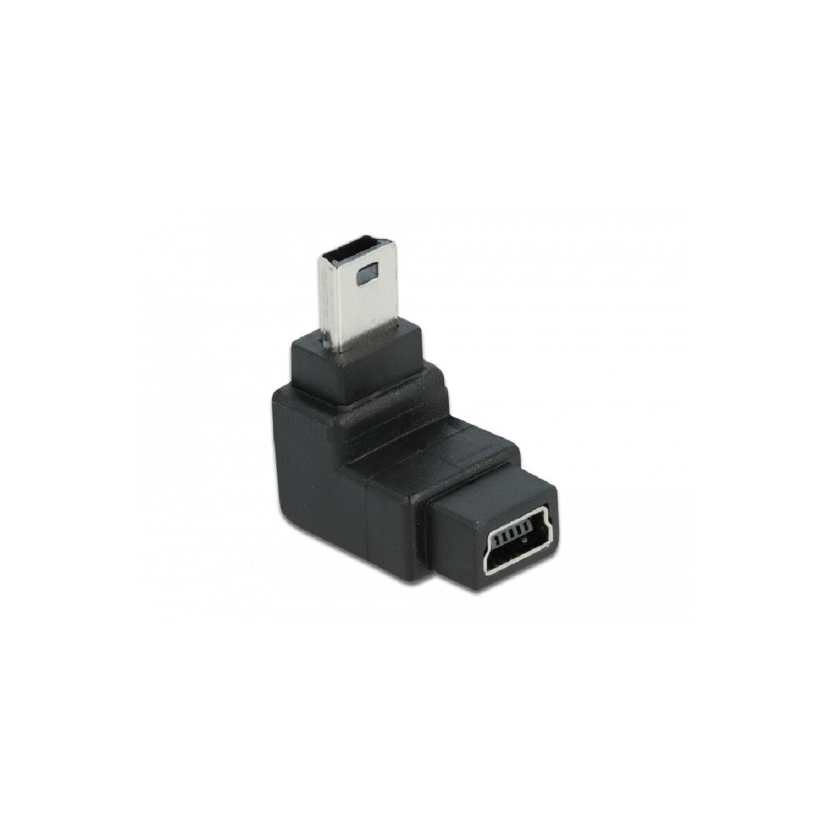 Adattatore angolato nero con porta micro USB e porta USB-C.