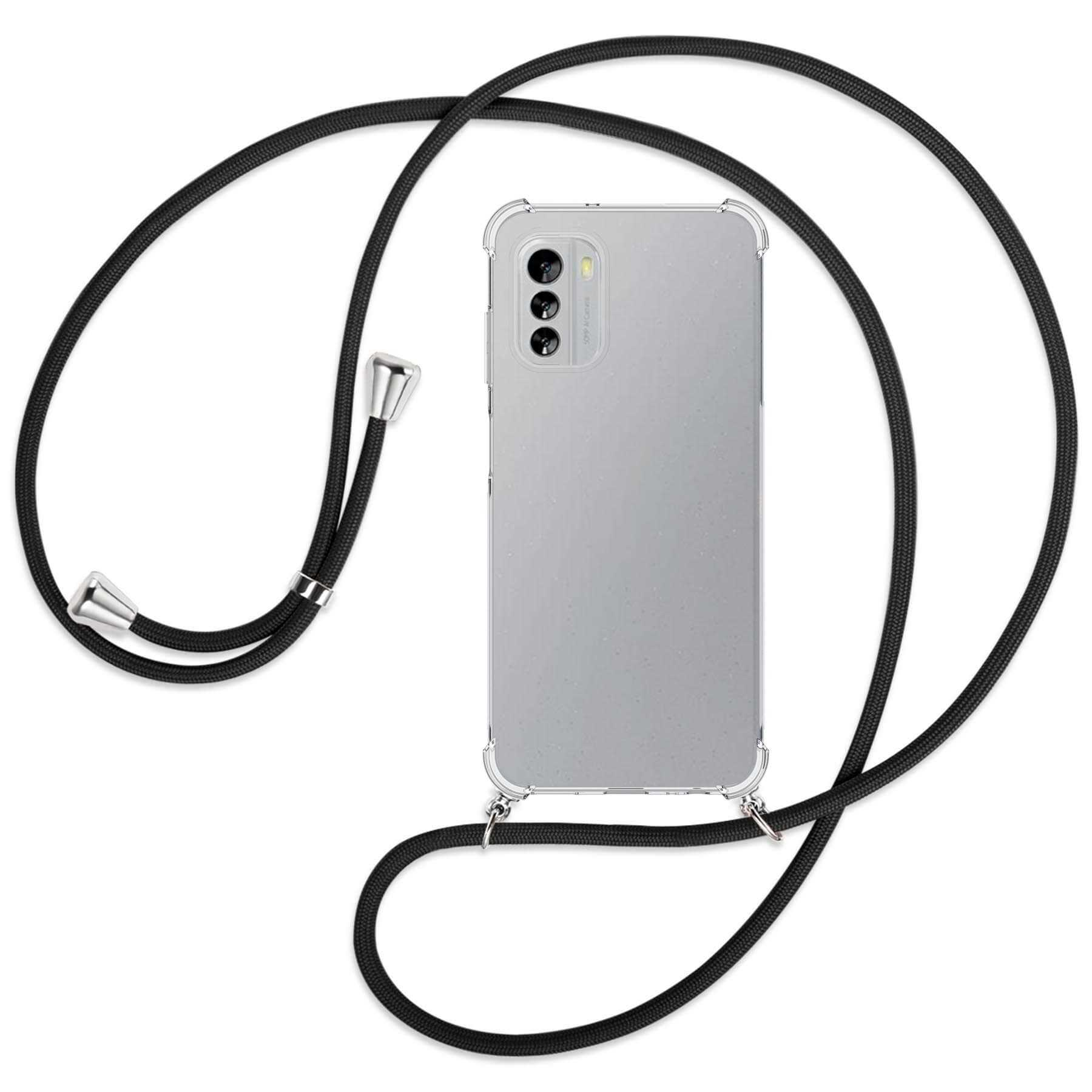 Schwarz mit MTB / MORE 5G, G60 Backcover, Umhänge-Hülle Nokia, silber Kordel, ENERGY