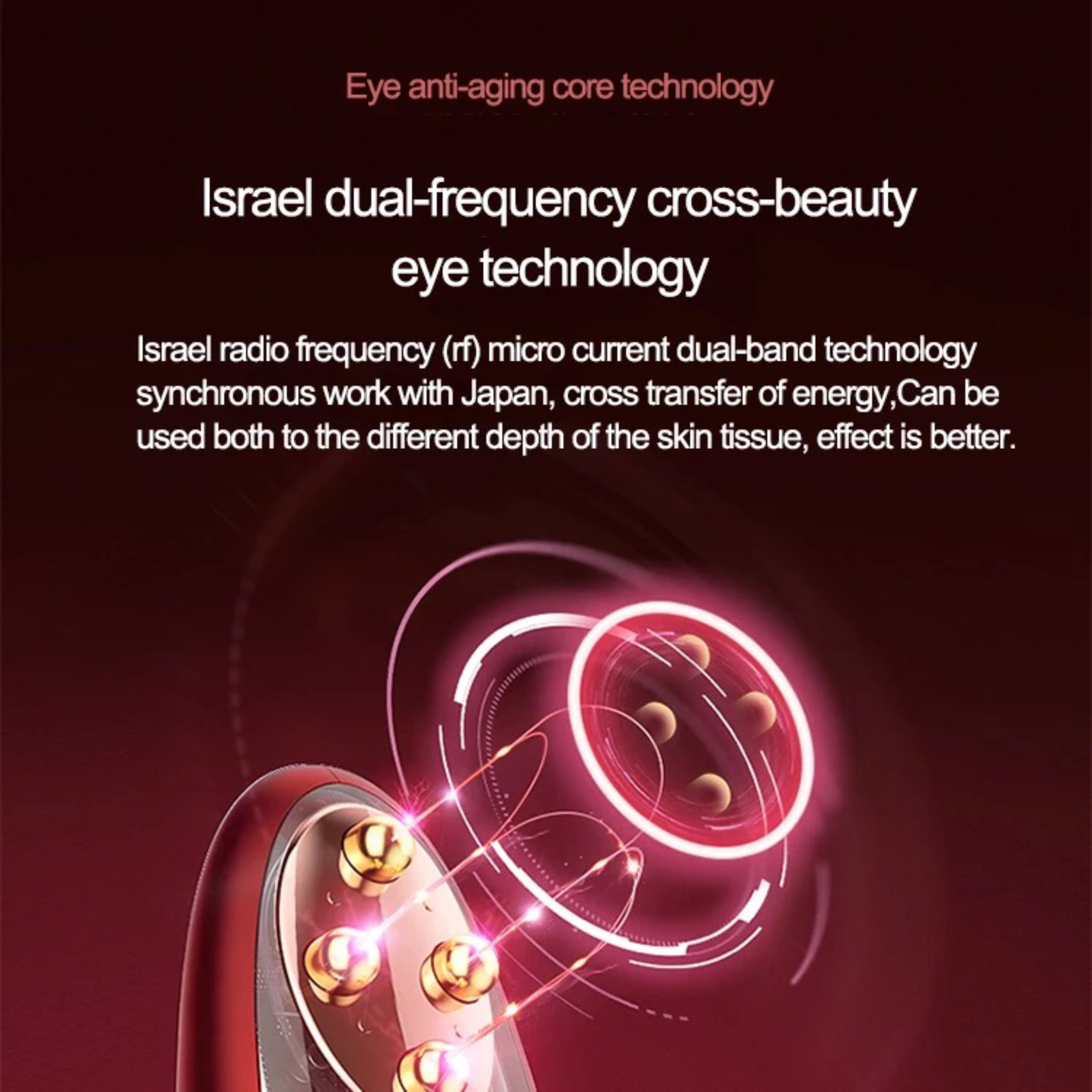 Urządzenie ze złotymi głowicami z tekstem na czerwonym tle.