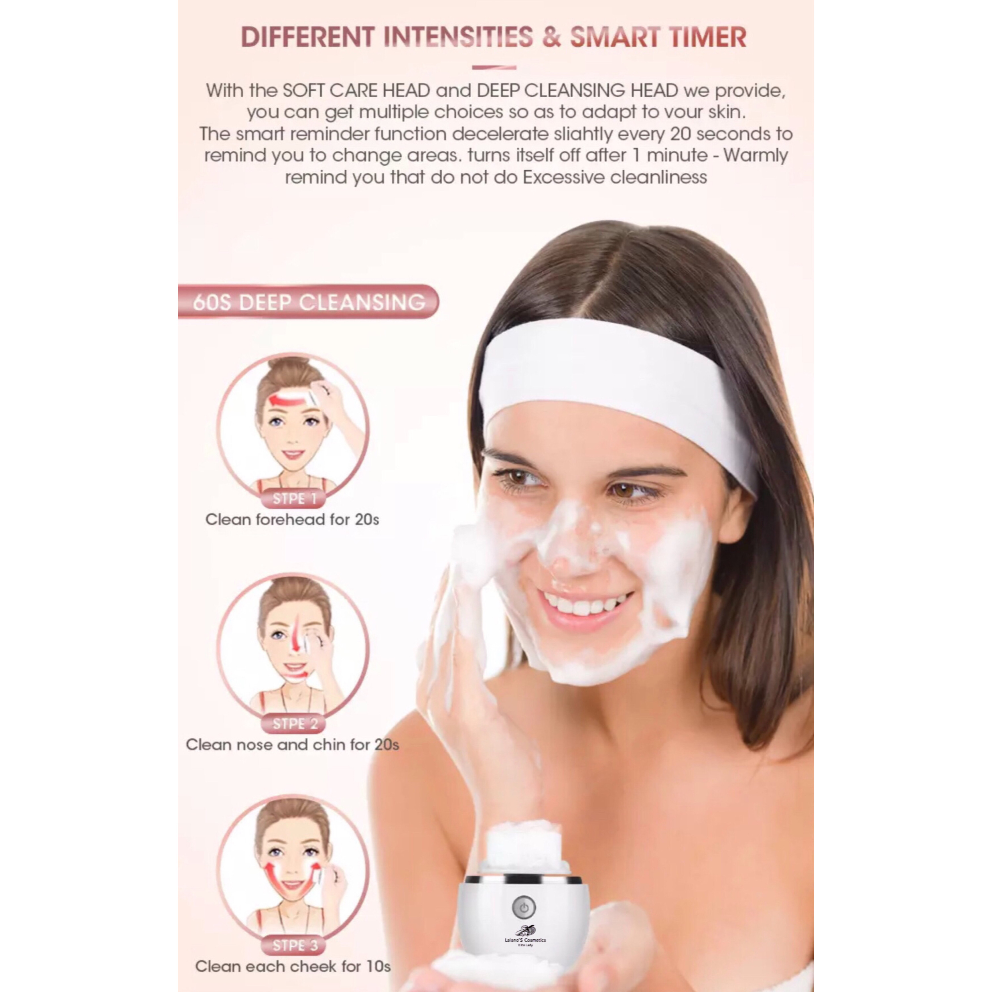 LALANOS Oscillation Gesichtsreiniger Weiß COSMETICS 3D Brush Facial Cleansing