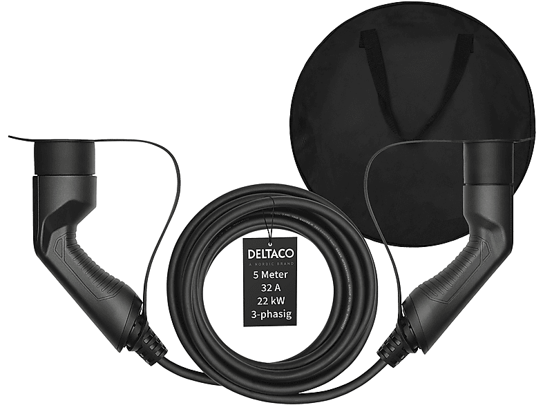 DELTACO EV-3205B EV-Ladekabel, schwarz