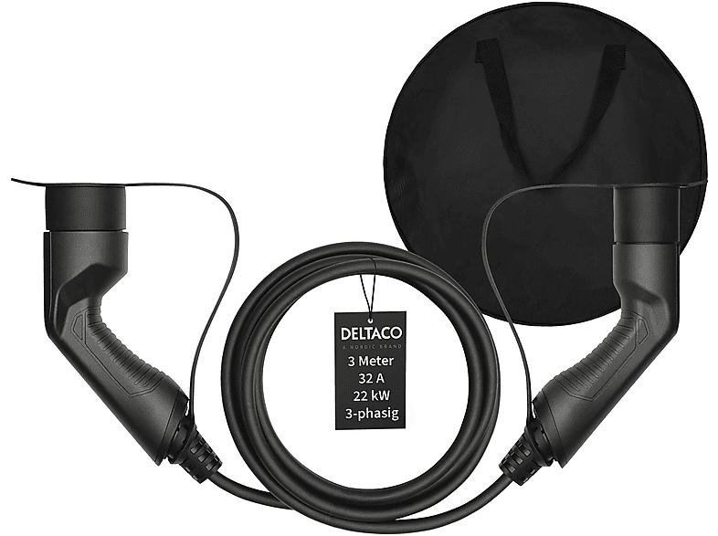 DELTACO EV-3203B schwarz EV-Ladekabel
