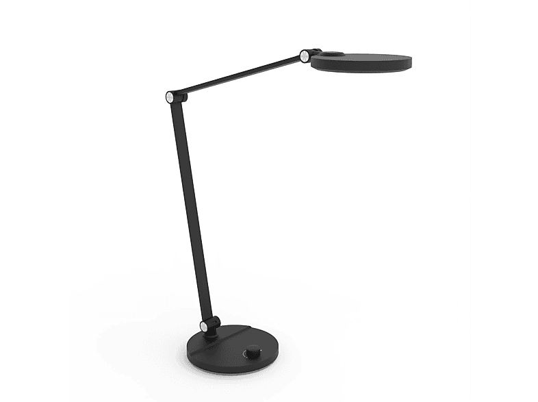 FEINTECH LTL121 LED Schreibtischlampe Schwarz Tischleuchte Stufenlos einstellbar & dimmbar über Drehknopf warmweiß bis kaltweiß