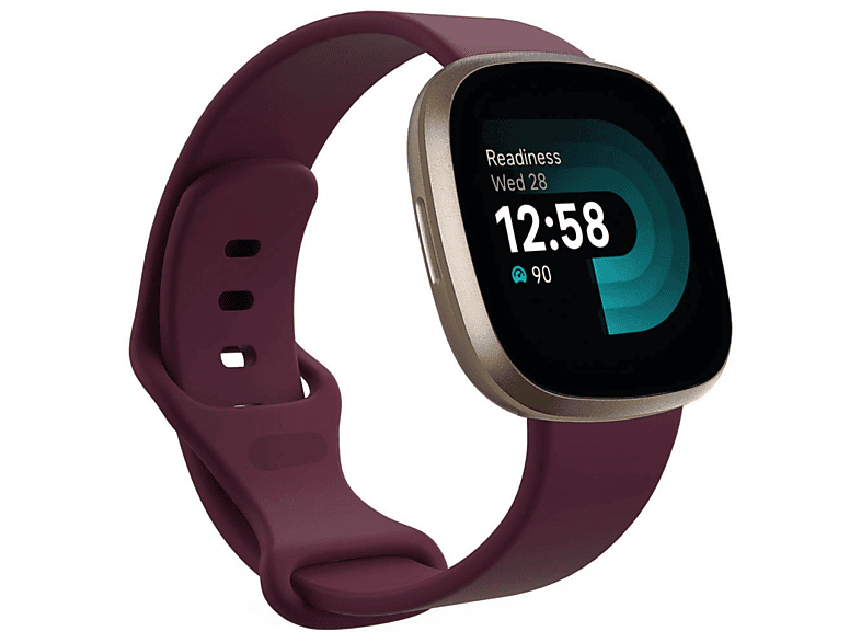 CASEONLINE Silicone, Smartband, Fitbit, Versa 4, Weinrot
