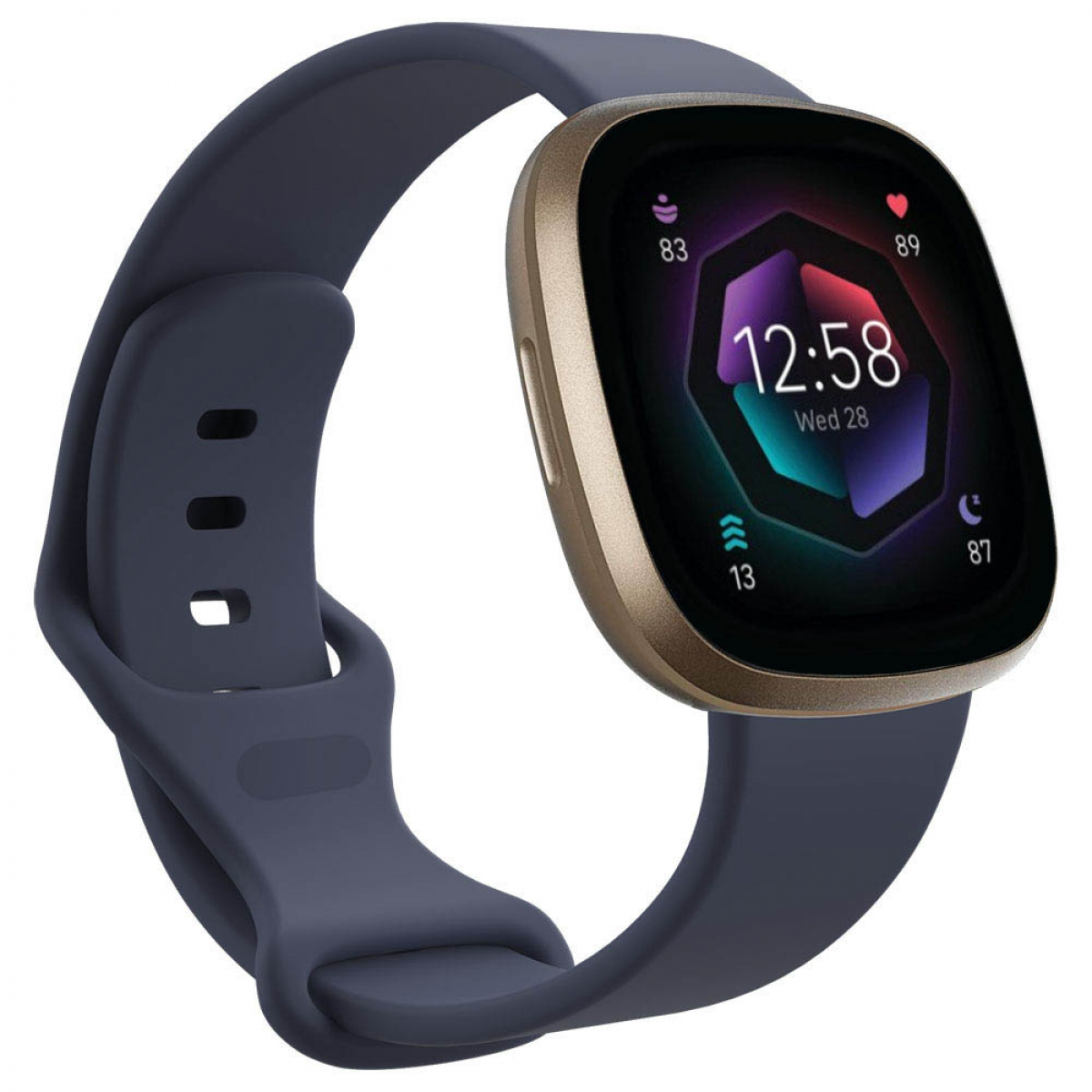 CASEONLINE Silicone, Fitbit, 2, Sense Graublau Smartband