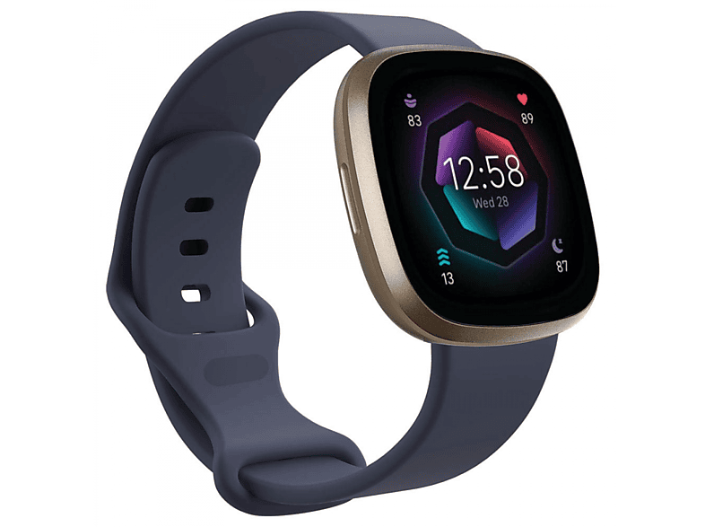 CASEONLINE Silicone, Smartband, Fitbit, Sense Graublau 2