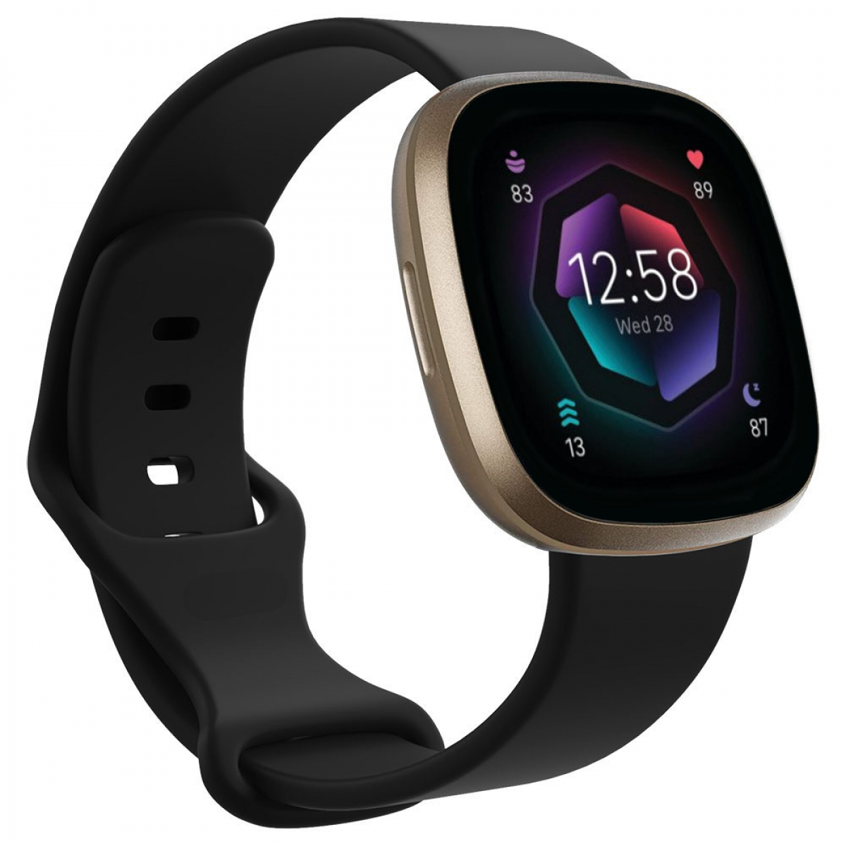 Silicone, Fitbit, Smartband, Sense 2, CASEONLINE Schwarz