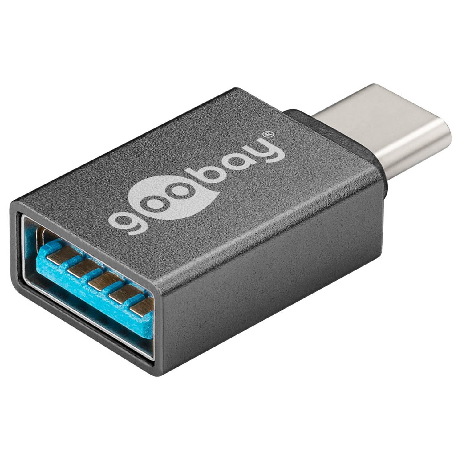 GOOBAY USB-C/USB A Speed 3.0 USB-OTG-Adapter, Super grau OTG Adapter grau