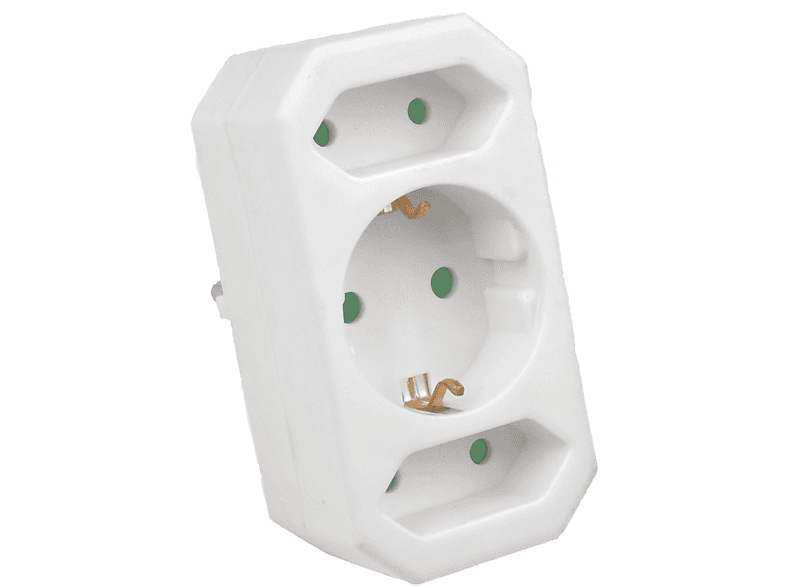 3-fach Steckdosenadapter Weiß - Schutzkontakt Steckdose Mit Schalter