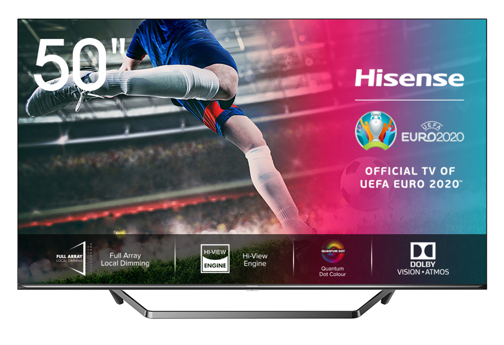 TV LED 50" - 50U7QF HISENSE, UHD 4K, Hi-View Engine - Quad Core (MSD6886), DVB-T2 (H.265)Sí, Negro