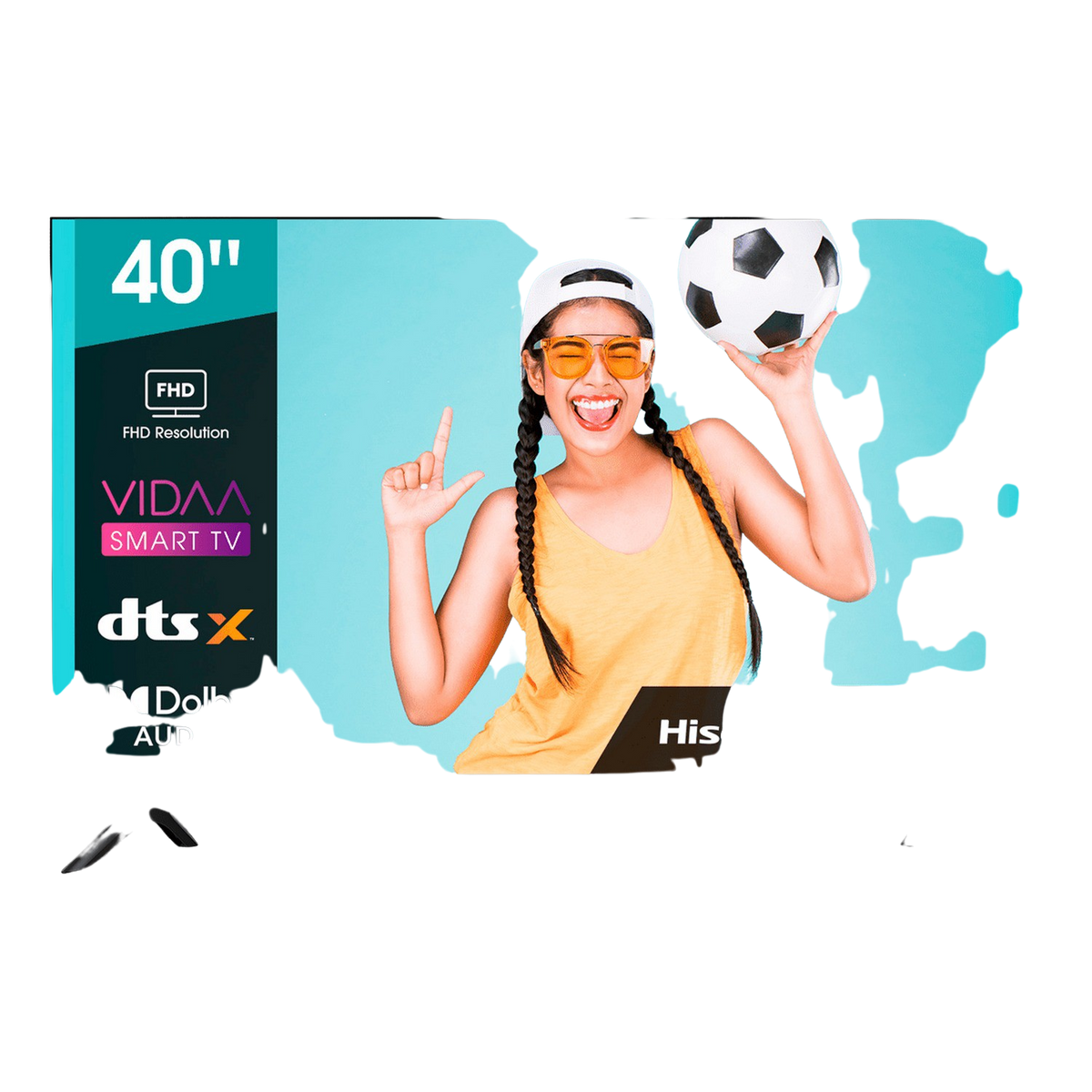 TV LED - 40A4BG HISENSE, Full-HD, Quad Core/NT72671D, Smart TV, DVB-T2 (H.265)Sí, Negro