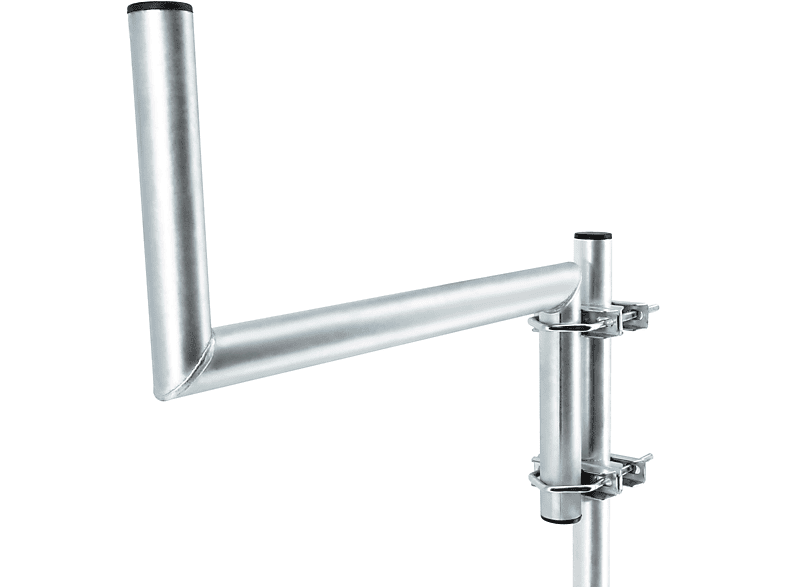 Ø Silber SAT-Wandhalterung, Mast 42mm Stahl Ausleger PREMIUMX SAT Schellen Z-Ausleger mit 50cm