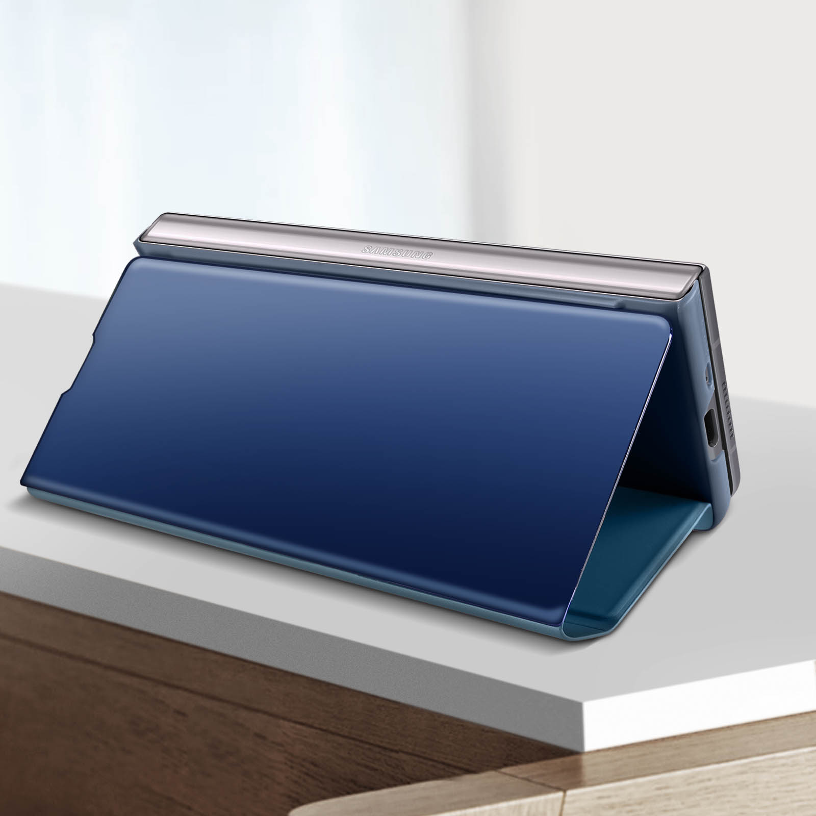 Samsung, Galaxy Fold Spiegelhülle Blau Series, 3, Z AVIZAR Backcover,