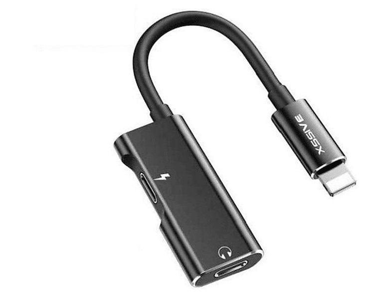 XSSIVE Lightning Anschluss Audio-Adapter, Schwarz 2x