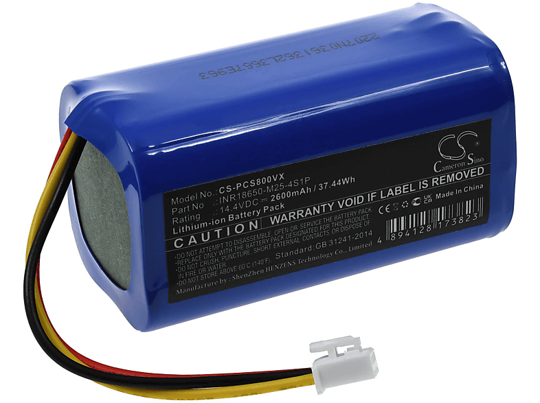 Li-Ion POWERY PR-800T Akku, Proscenic Akku 2600mAh 14.4 Volt, für