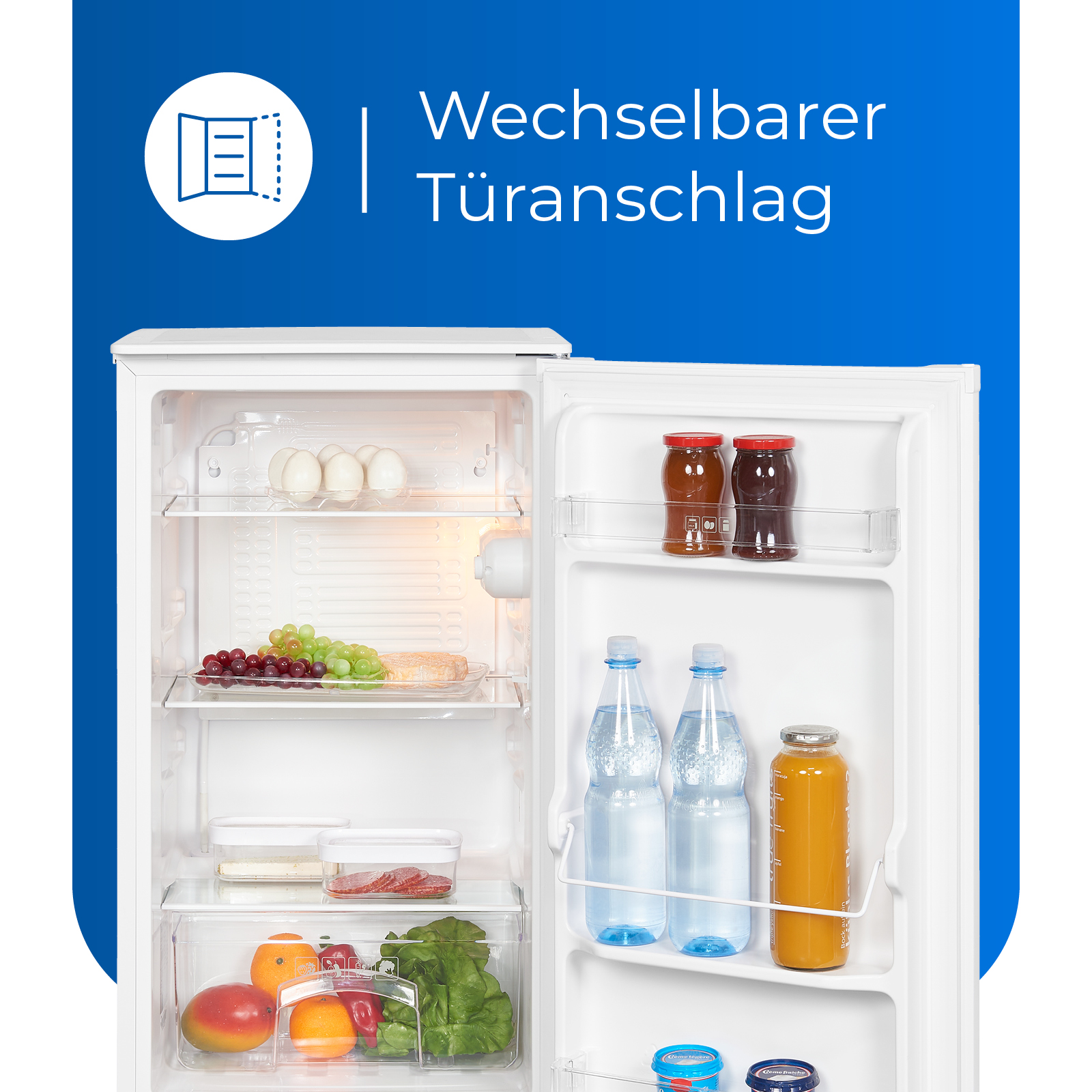 EXQUISIT KS116-V-041E weiss Kühlschrank (E, hoch, mm 850 Weiß)