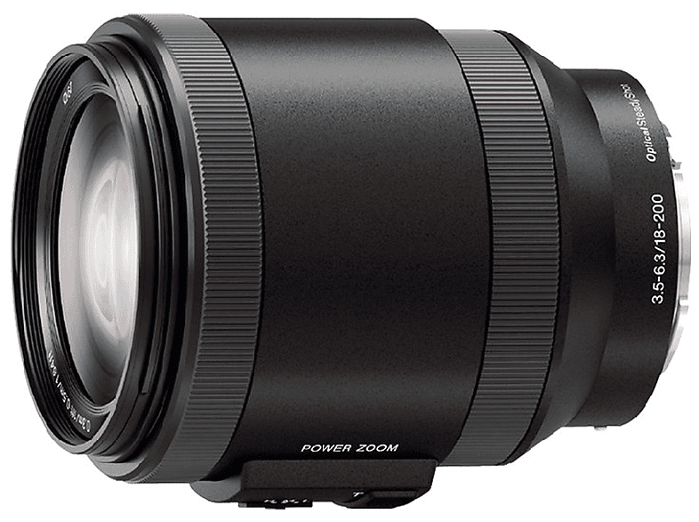 SONY SEL-P 18200 SCHWARZ 18 mm - 200 mm f/3.5-6.3 OSS, Circulare Blende (Objektiv für Sony E-Mount, Schwarz)